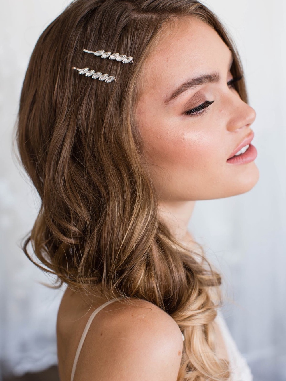 Brides Silver Crystal Hair Pins - Set of 2